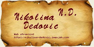Nikolina Dedović vizit kartica
